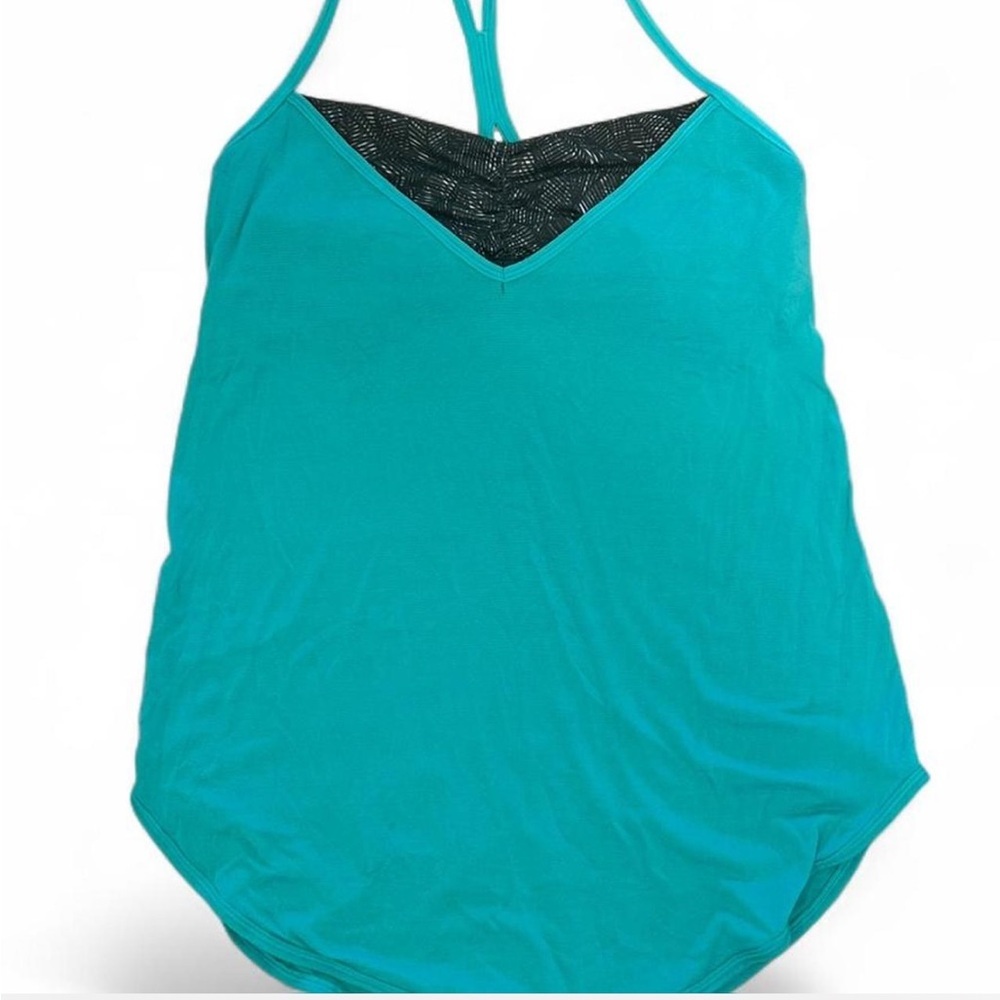 Lululemon Turquoise Tank Top with Built in Bra and Open Back, Size 6